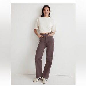 Madewell Emmett Wide-Leg Pants in Chalked Fig